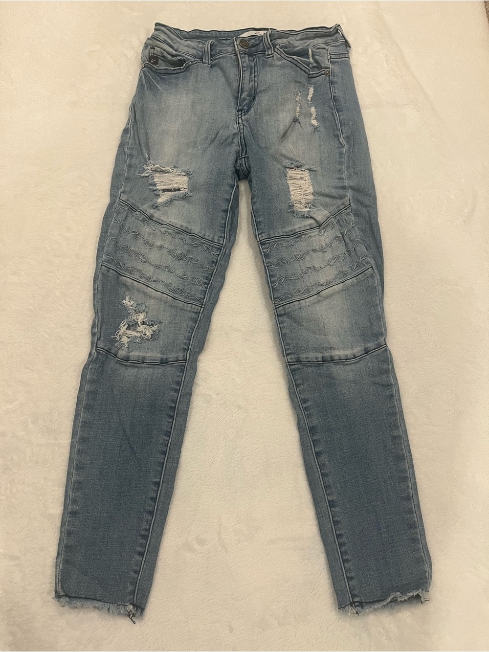 KanCan Distressed Moto Skinny Jeans - Size 27 / 7